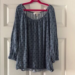 MK Blue Patterned Top